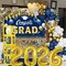 Navy Blue and Gold Graduation Balloons Garland Arch Kit with Backdrop GRAD Balloon Box and Number 2026 Balloons for Graduation Decorations Class of 2026 Grad Party Supplies